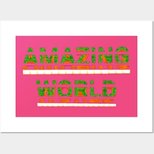 amazing WORLD text art design. Posters and Art